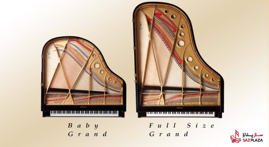 ابعاد پیانو Medium Grand در مقایسه با ابعاد پیانو Baby Grand